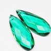 Stone : Green Amethyst Quartz (Not natural quartz)  Shape : Pear Faceted Drops, ,Dimensions : 30x12mm, ,Quantity : 2 Pcs.